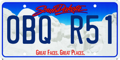 SD license plate 0BQR51