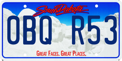 SD license plate 0BQR53