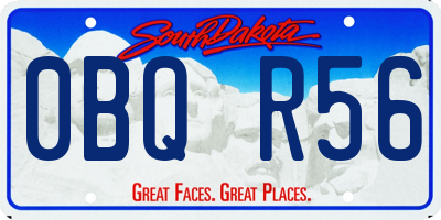 SD license plate 0BQR56