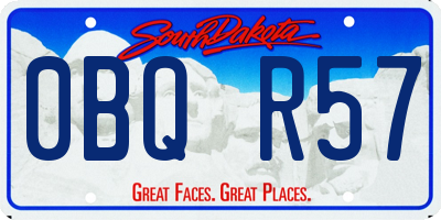 SD license plate 0BQR57