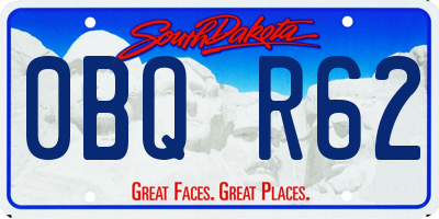 SD license plate 0BQR62