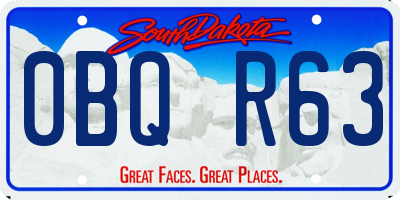 SD license plate 0BQR63