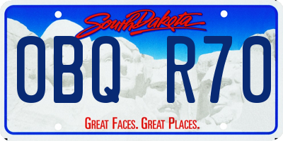 SD license plate 0BQR70