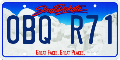 SD license plate 0BQR71