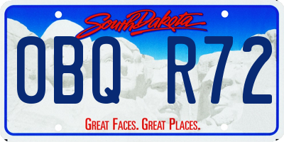 SD license plate 0BQR72