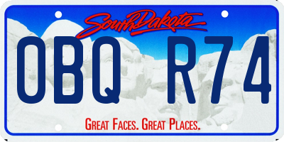SD license plate 0BQR74