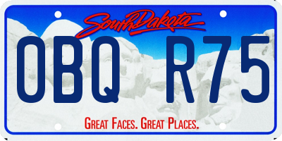 SD license plate 0BQR75