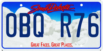 SD license plate 0BQR76