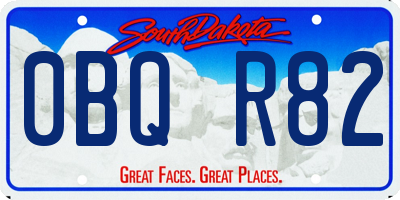 SD license plate 0BQR82