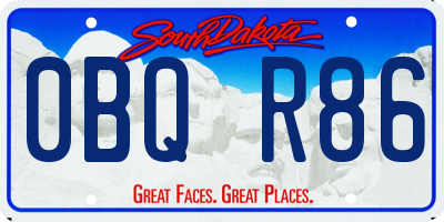 SD license plate 0BQR86