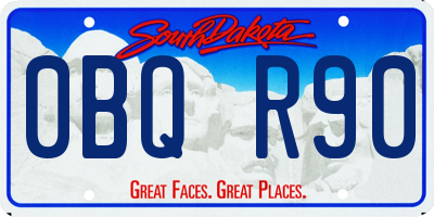SD license plate 0BQR90