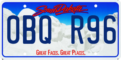 SD license plate 0BQR96