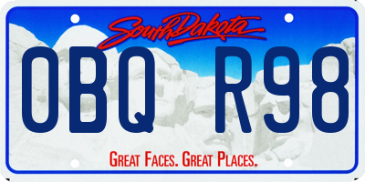 SD license plate 0BQR98