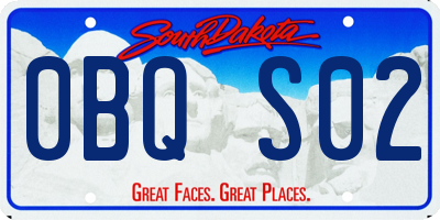 SD license plate 0BQS02