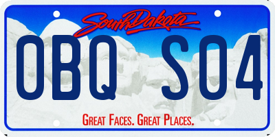 SD license plate 0BQS04