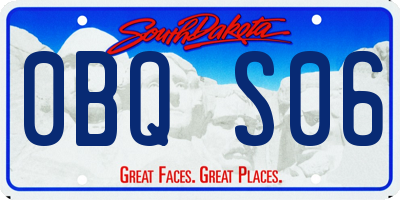 SD license plate 0BQS06