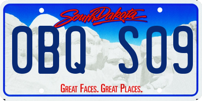 SD license plate 0BQS09