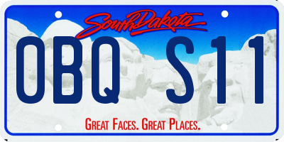 SD license plate 0BQS11