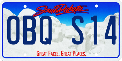 SD license plate 0BQS14