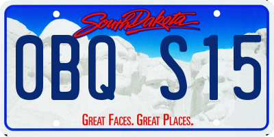 SD license plate 0BQS15