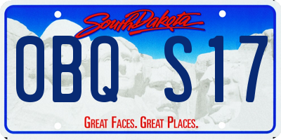 SD license plate 0BQS17