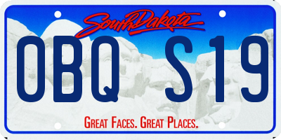 SD license plate 0BQS19