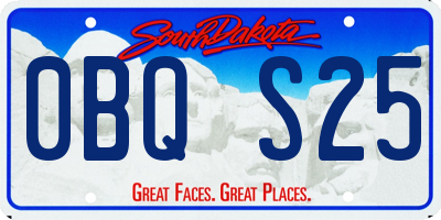 SD license plate 0BQS25