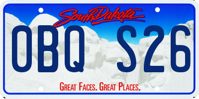 SD license plate 0BQS26