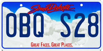 SD license plate 0BQS28
