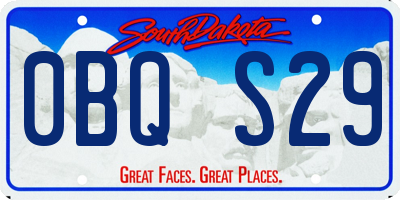 SD license plate 0BQS29