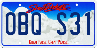 SD license plate 0BQS31