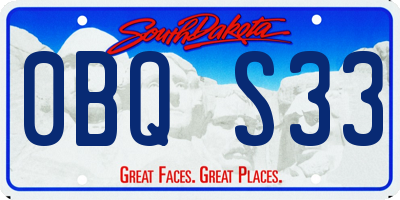 SD license plate 0BQS33