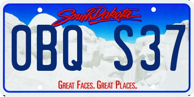 SD license plate 0BQS37