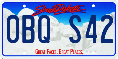 SD license plate 0BQS42
