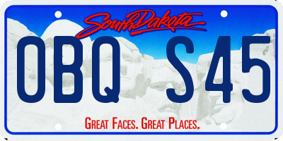 SD license plate 0BQS45