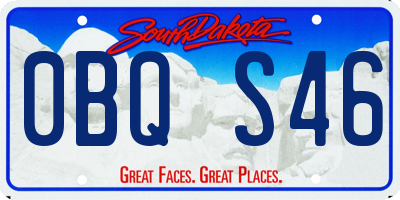 SD license plate 0BQS46