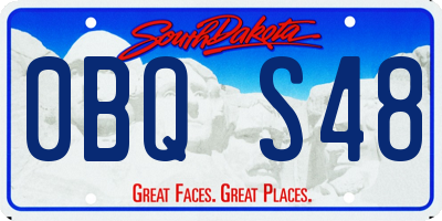SD license plate 0BQS48