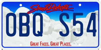 SD license plate 0BQS54