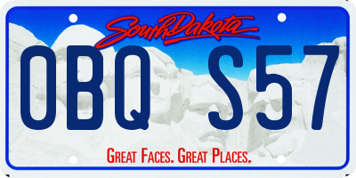 SD license plate 0BQS57