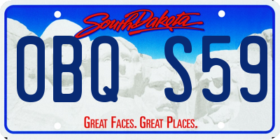 SD license plate 0BQS59
