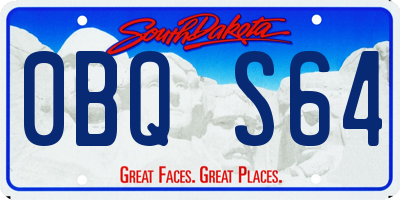 SD license plate 0BQS64