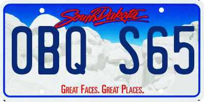 SD license plate 0BQS65