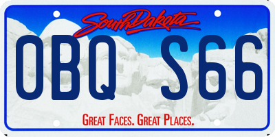 SD license plate 0BQS66