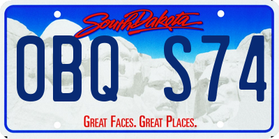 SD license plate 0BQS74