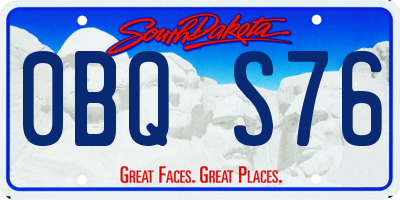 SD license plate 0BQS76