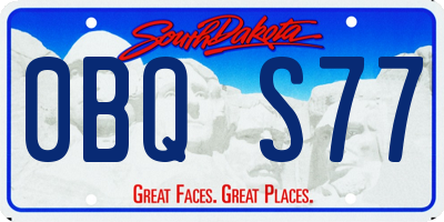 SD license plate 0BQS77