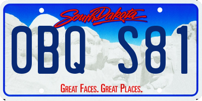 SD license plate 0BQS81