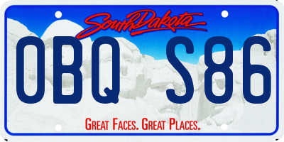 SD license plate 0BQS86