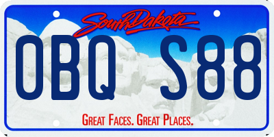 SD license plate 0BQS88
