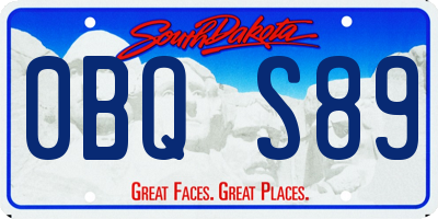 SD license plate 0BQS89